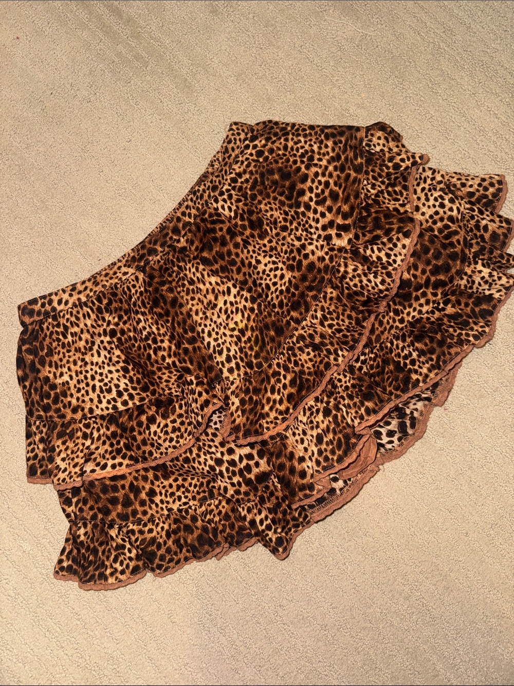 🆕 aerie Lightweight Leopard Print Tiered Ruffle Skort. L. NWT!!🔥🔥